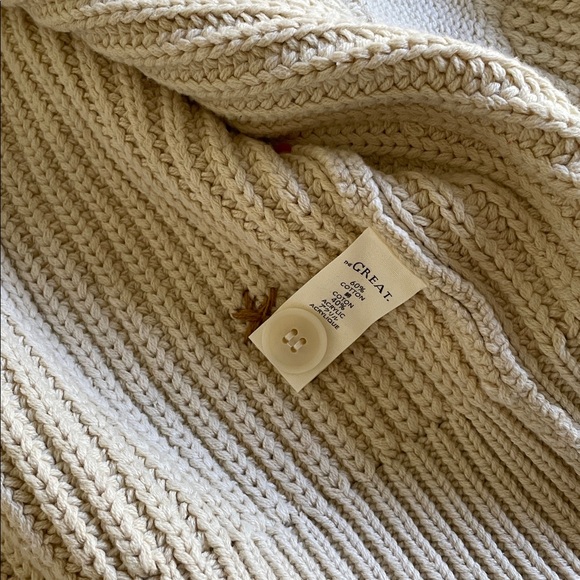 The Great. Collegiate Cardigan Sweater in Natural. Size 1. - Picture 5 of 9